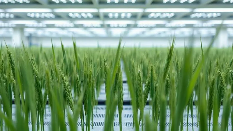 Trigo indoor: benchmark de 1,5 kg/m² en granjas verticales