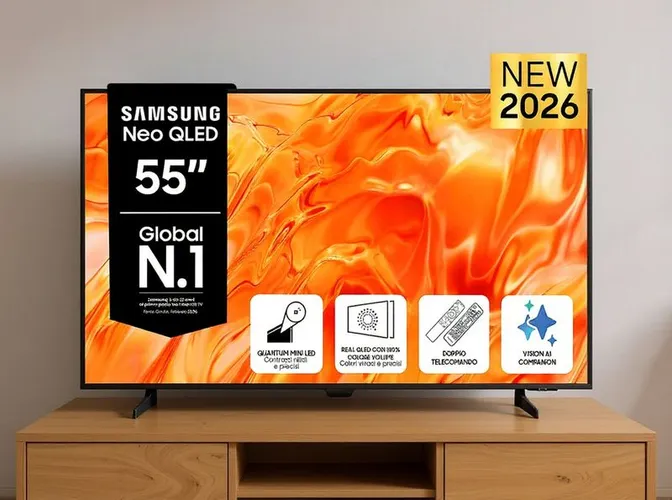 TV Samsung 55" QN70H Mini LED a 599 € da MediaWorld (prima 899 €): −33%